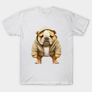 Bulldog Cute Adorable Humorous Illustration T-Shirt